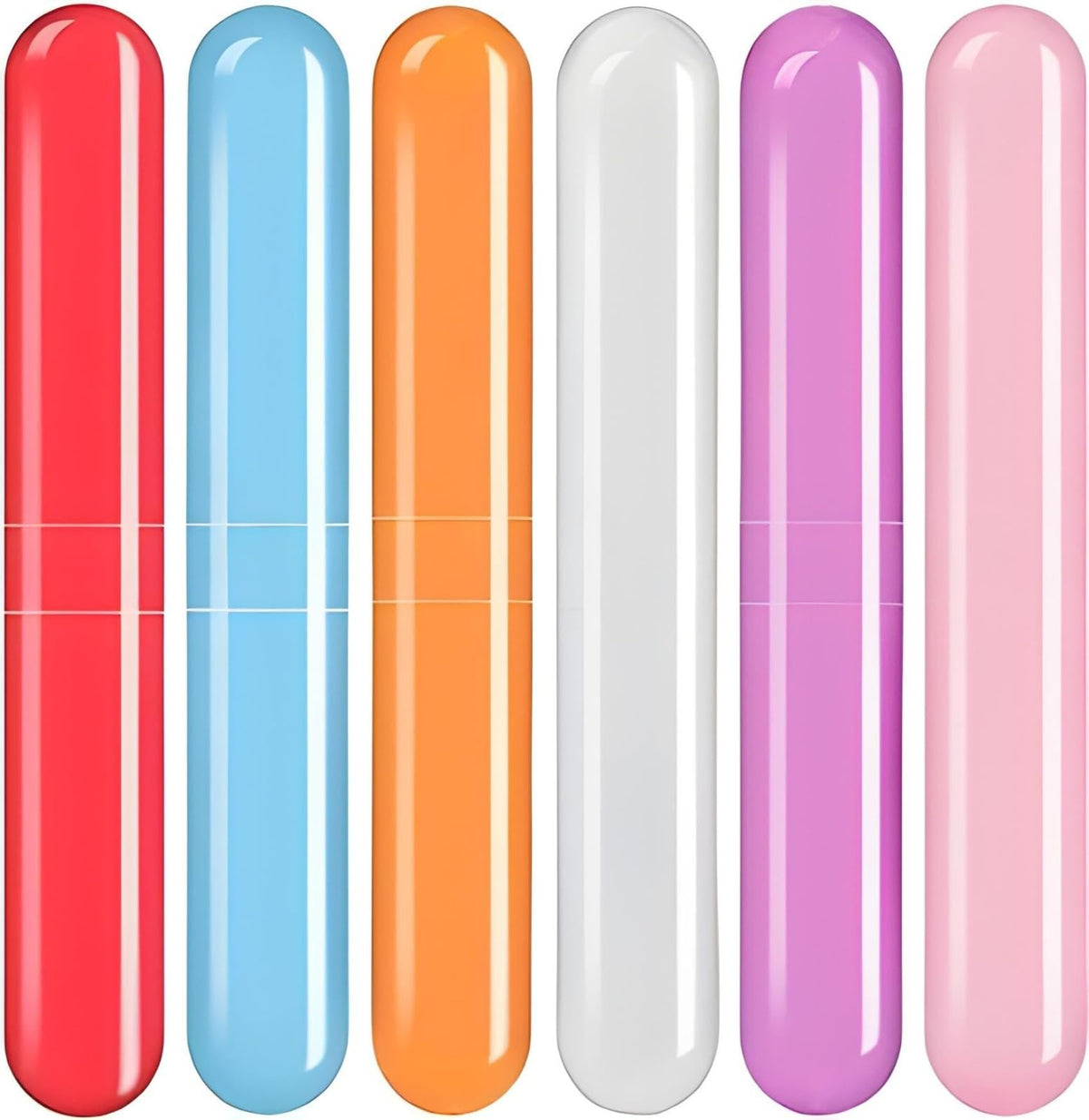 Garth Toothbrush Holder 6 Pc  Plastic AntiBacterial Travel Protectors for Oral Care  Portable Brush Holder for Bathroom Wall,