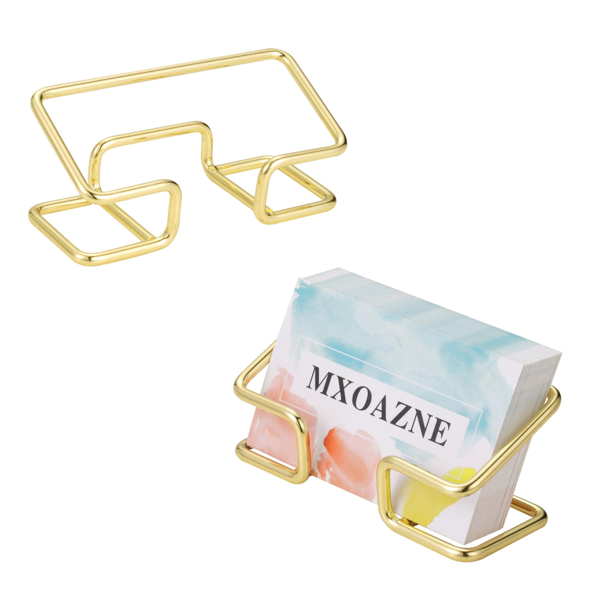 Mxoazne Business Card Holder For Desk, Metal Business Card Holder Display, Modern Business Name Card Display, Desktop Business C