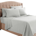 Clara Clark Bed Sheets, Premier 1800 Series Bed Sheet Set With Extra Set Pillowcases, Deep Pocket Fitted Sheet, Luxury Soft Bedding Sheets & Pillowcases, Queen, Silver