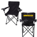 VictoryStore Outdoor Camping Chair - University of Iowa Hawkeyes Black Folding Camping Chair with Carry B