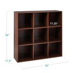 Best Choice Products 9-Cube Storage Organizer, 11In Shelf Opening, Bookcase, Display Shelf, Customizable W/ 3 Removable Back Panels - Walnut
