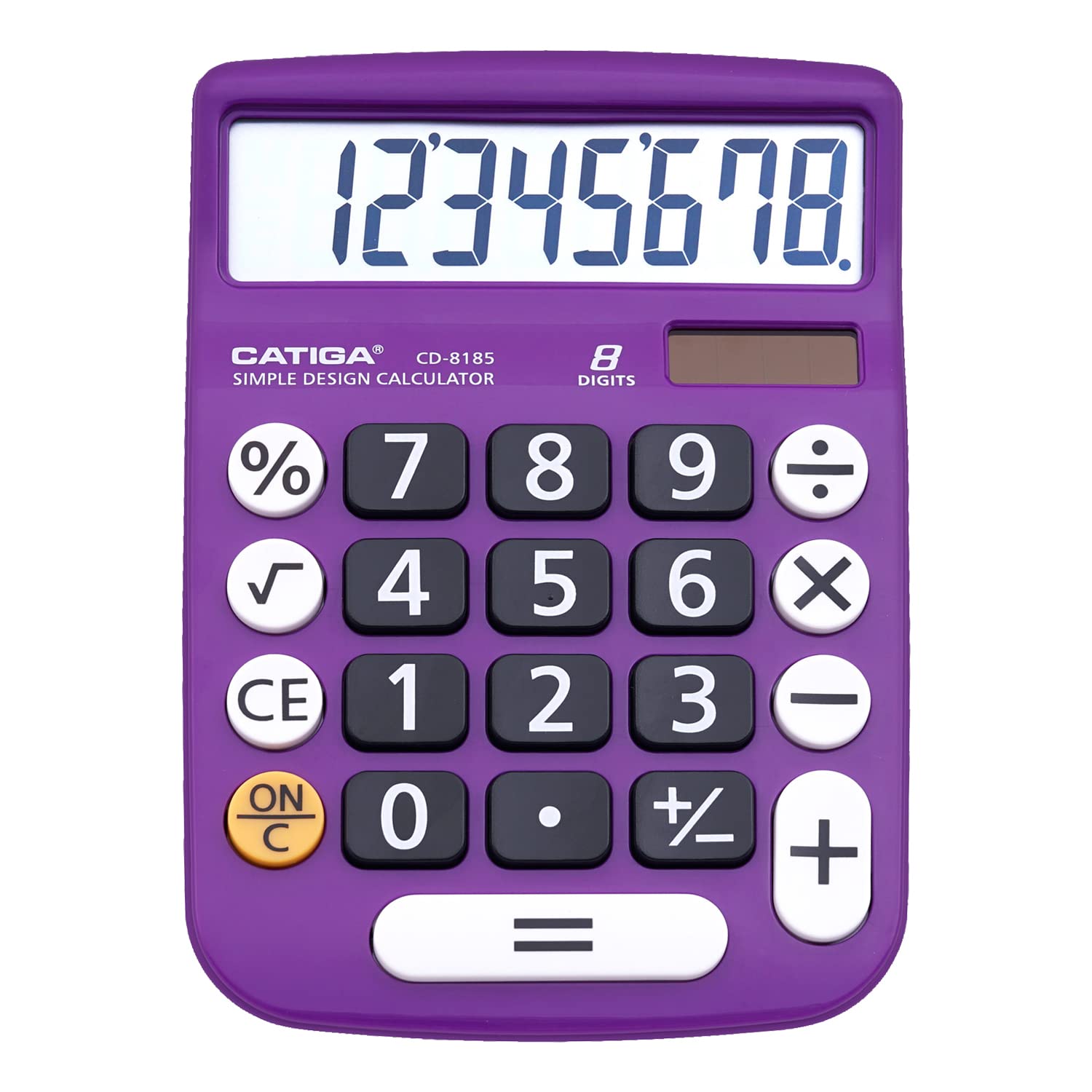Catiga Desktop Calculator 8 Digit With Solar Power And Easy To Read Lcd Display, Big Buttons, For Home, Office, School, Class An