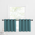 Nicetown Blackout Kitchen Tiers Window Curtains - Grommet-Top Window Treatment Curtain Valances Draperies Panels For Bathroom/Nursery, 2 Pcs, 52 Inches Wide X 24 Inches Long, Sea Teal