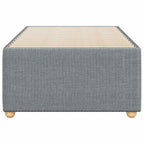 vidaXL Upholstered Bedstead Twin Mattress Base - Light Gray, Poly-Fabric Frame with Slats for Bedroom