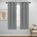 Easy-Going Blackout Curtains For Bedroom, Solid Thermal Insulated Grommet And Noise Reduction Window Drapes, Room Darkening Curtains For Living Room, 2 Panels (34X63 In, Light Gray)