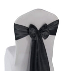 Welmatch Purple Satin Chair Sashes Bows - 50 Pcs Wedding Banquet Party Event Decoration Chair Bows (Purple, 50)