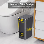 N. Netdot 3 Pack 10 Liter Small Trash Can With Lid, 2.6 Gallon,Garbage Can Slim Trash Bin Waste Basket For Bathroom,Kitchen,Bedr
