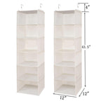 Brilliantjo 6 Shelves Hanging Closet Organizer, 2 Pack Hanging Storage With 4 Side Pockets For Clothes Shoes, 43.5''X12''X12''(B