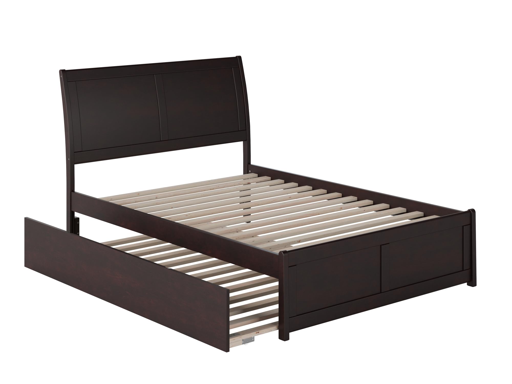 AFI Portland Full Size Platform Bed with Matching Footboard & Full Trundle in Espresso