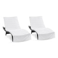 Arkwright Las Rayas Chaise Lounge Cover - Pack Of 2 - Terry Towel 100% Striped Soft Cotton With Pocket Holder For Beach Pool Out