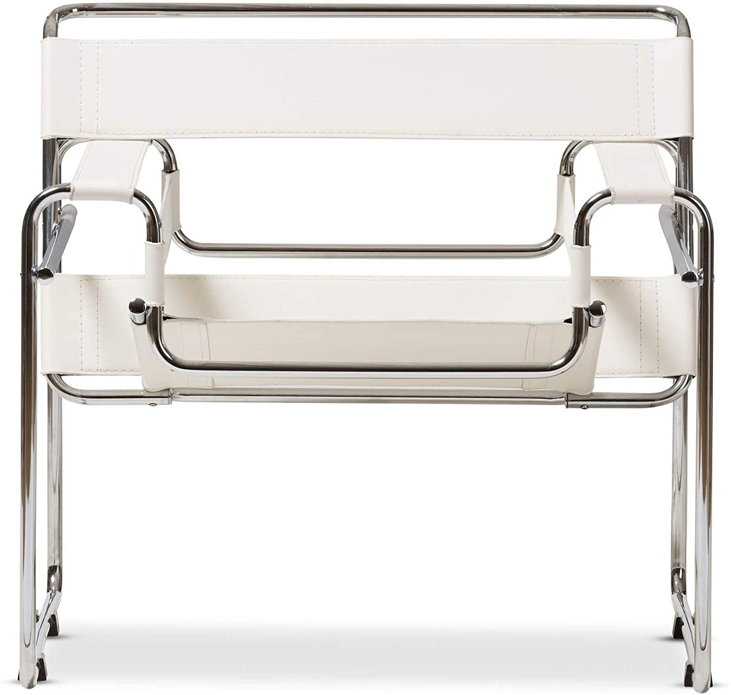 Baxton Studio Jericho Cream Leather Mid-Century Modern Accent Chair (Pack of 2)