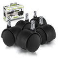 Slipstick CB682 2 Inch Replacement Office Chair Wheels (Set of 5 Casters) Universal Standard Size Stem 7/16 Inch x 7/8 Inch - Bl
