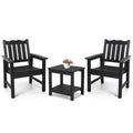 Stoog 3 Piece Patio Bistro Set, All-Weather Garden Chairs Set Of 2 With Table, 400 Lbs Support Garden Chair, Black