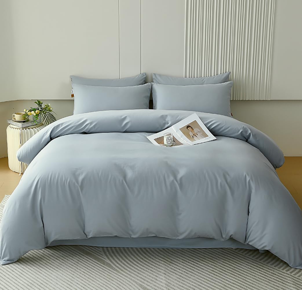 Houseri Haze Blue King Size Comforter Set Light Blue Comforter Bedding Sets King Women Men Mist Blue Bedding King Baby Blue Comf