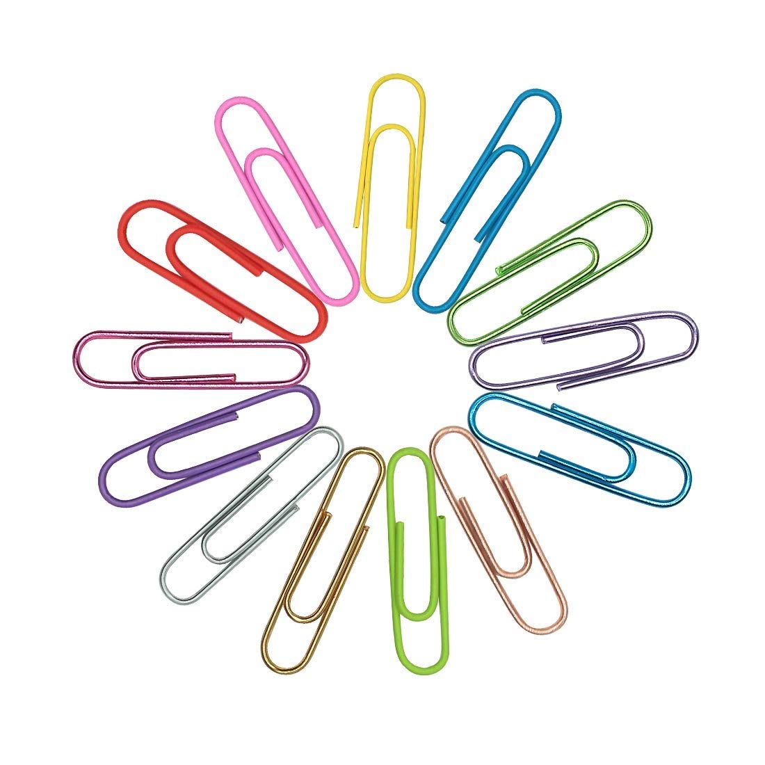 Small Size 300 Pieces Paper Clips Mini 33Mm[1.3Inch]- Assorted Color Office Supply Accessories - Cute Vinly Coated Paper Clip -
