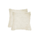 HomeRoots New Zealand Sheepskin, Microsuede, Polyfill 18'' X 18'' X 5'' 2 Pcs Lovely Natural Sheepskin Pillow