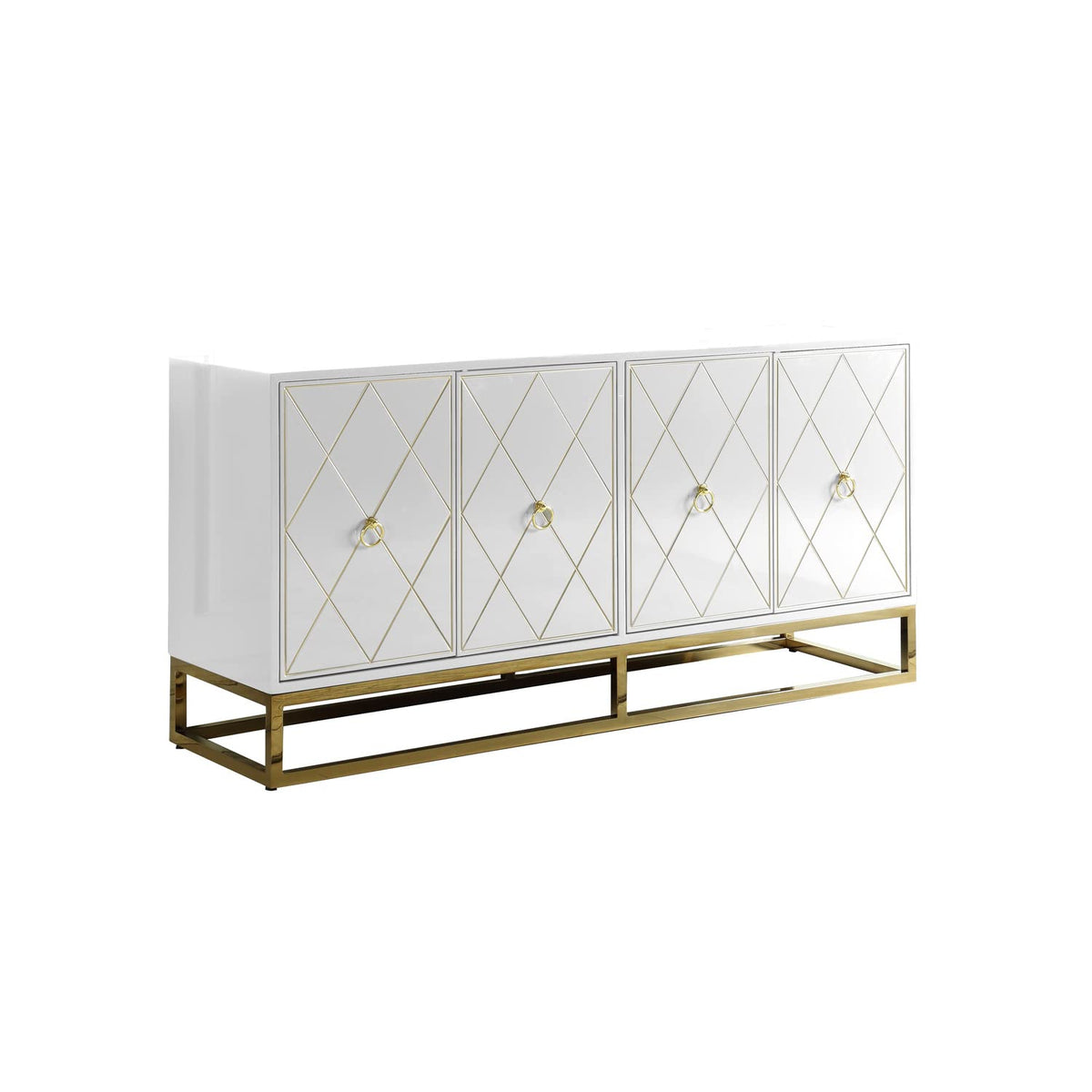 Best Master Furniture Tabitha High Gloss Lacquer Sideboard/Buffet, White