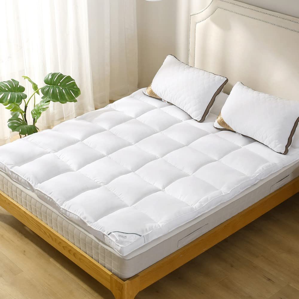 Analin Mattress Pad Twin Size - Breathable Comfort Mattress Cover, Quilted Fitted Mattress Topper With Anchor Bands Fits 8-21 In