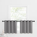 Nicetown Short Blackout Tiers Curtains For Small Window, 24 Inch Length Blackout Kirchen Curtain Sink Over Thermal Insulated Room Darkening Grommet For Bedroom (52' W Per Panle, 2 Pcs, Silver Grey)