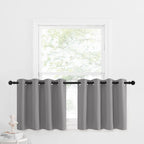 Nicetown Short Blackout Tiers Curtains For Small Window, 24 Inch Length Blackout Kirchen Curtain Sink Over Thermal Insulated Room Darkening Grommet For Bedroom (52' W Per Panle, 2 Pcs, Silver Grey)
