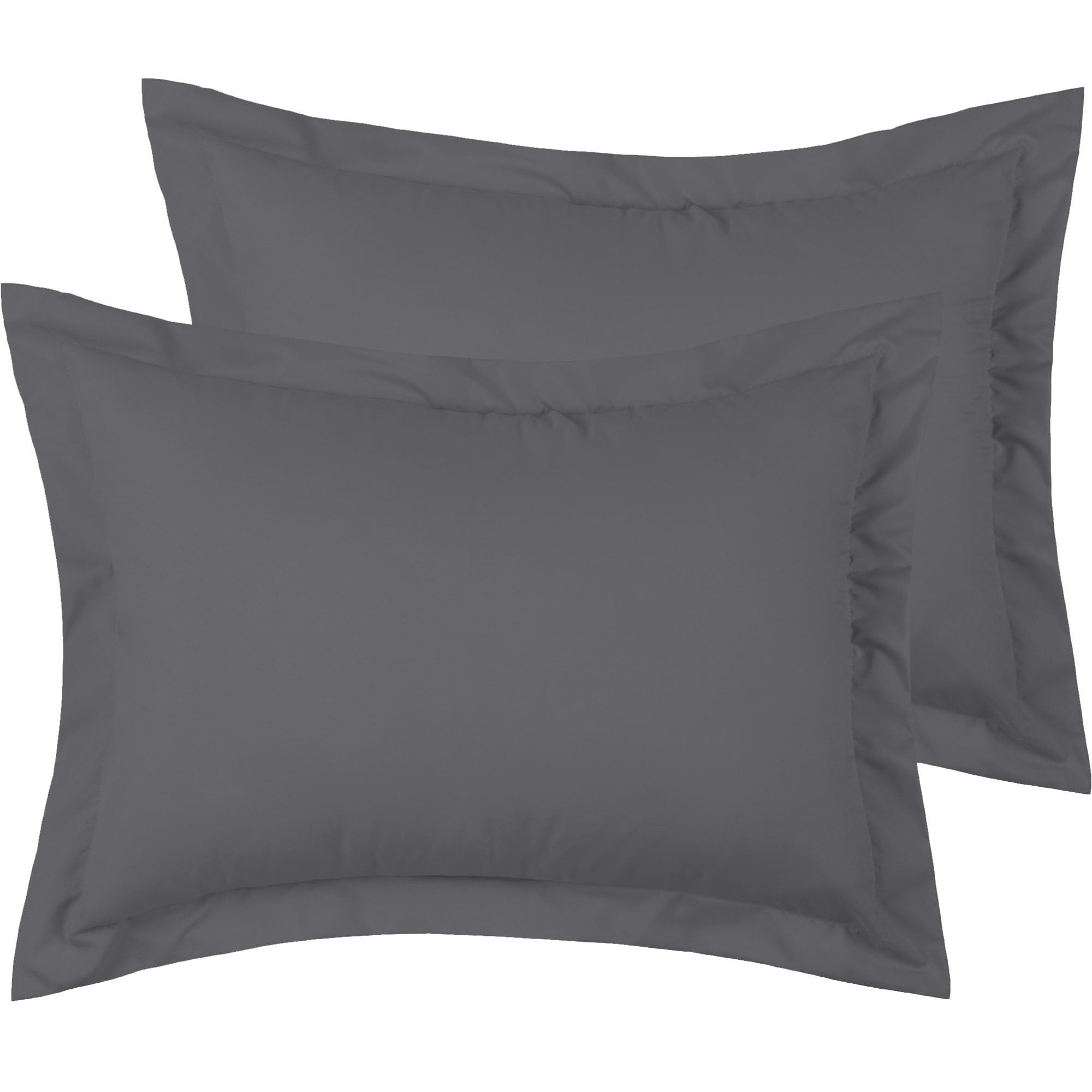 Mellanni Pillow Shams Set - 2 Pc Iconic Collection Decorative Pillow Covers - Soft, Cooling, Wrinkle, Fade, Stain Resistant - Luxury Bed Accessories (King 20' X 36', Gray)