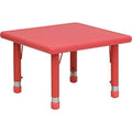 Flash Furniture Wren 24 Square Red Plastic Height Adjustable Activity Table