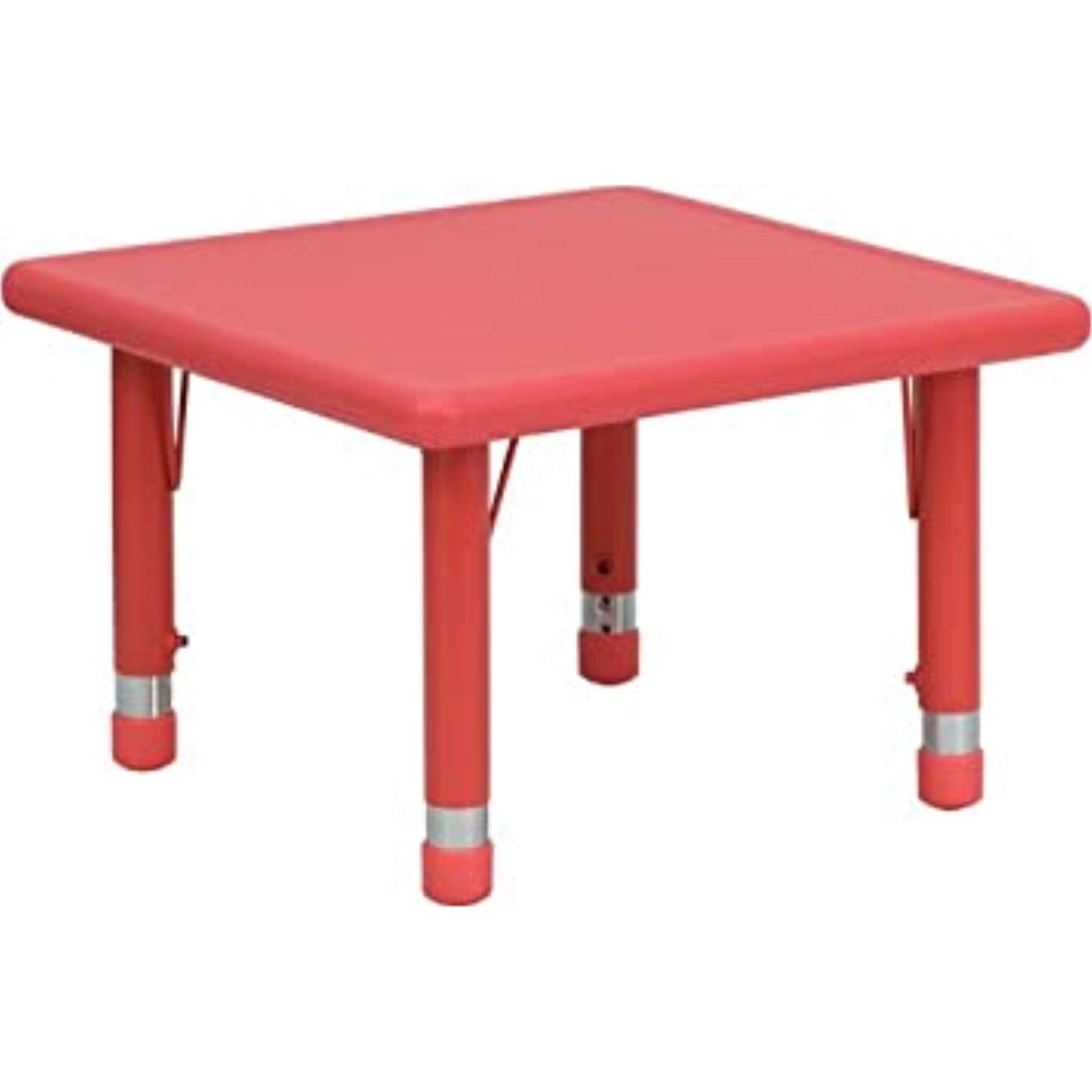 Flash Furniture Wren 24 Square Red Plastic Height Adjustable Activity Table