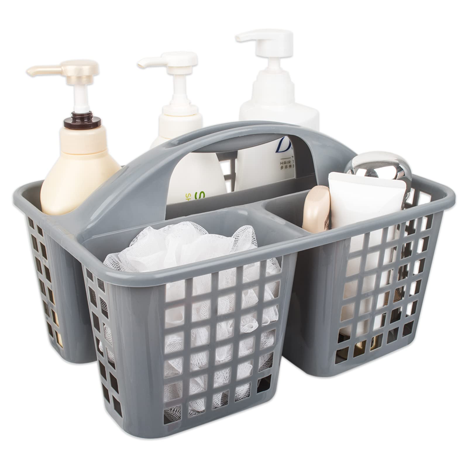 JiatuA Portable Shower Caddy Basket with Compartments Cleaning Supplies Organizer with Handle Plastic Storage Divided Tool Bin f