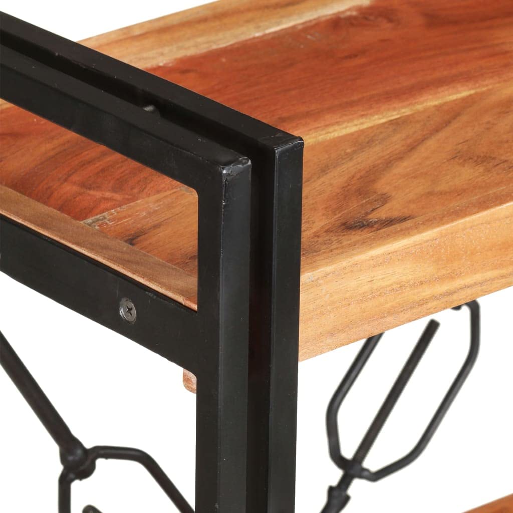 Furniking 3-Tier Bookcase 55.1&quot;x11.8&quot;x31.5&quot; Solid Acacia Wood