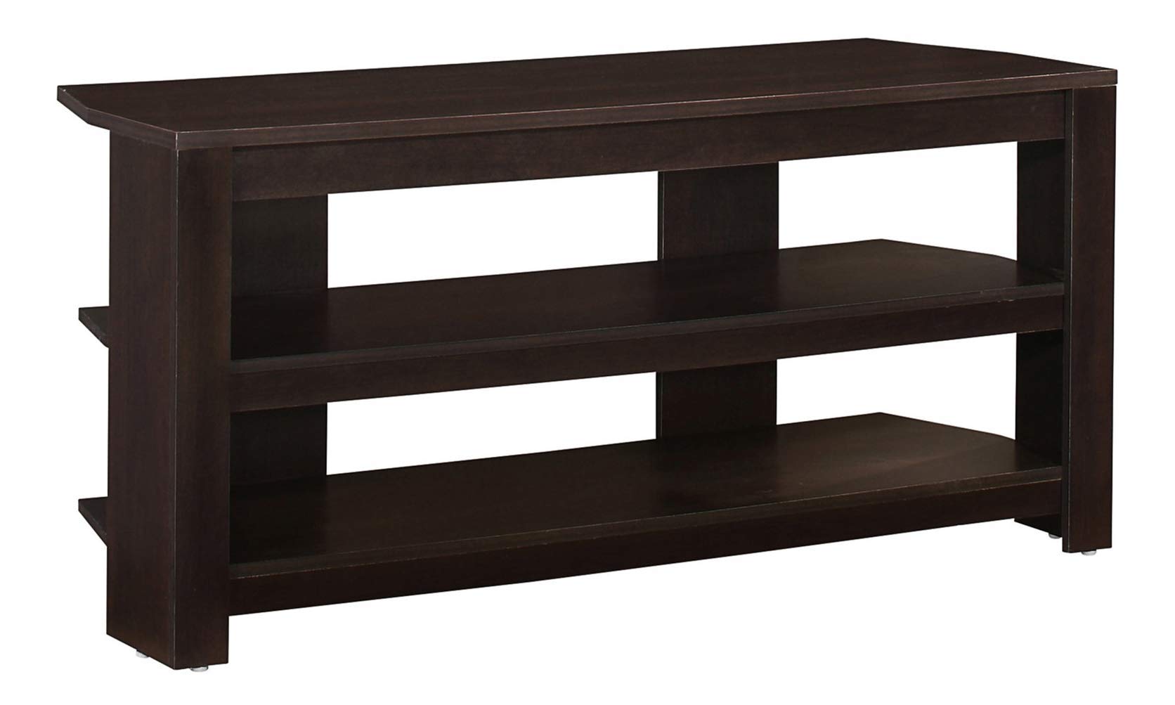 Monarch Specialties I 2567 Tv Stand, 42 Inch, Console, Media Entertainment Center, Storage Shelves, Living Room, Bedroom, Laminate, White, Contemporary, Modern