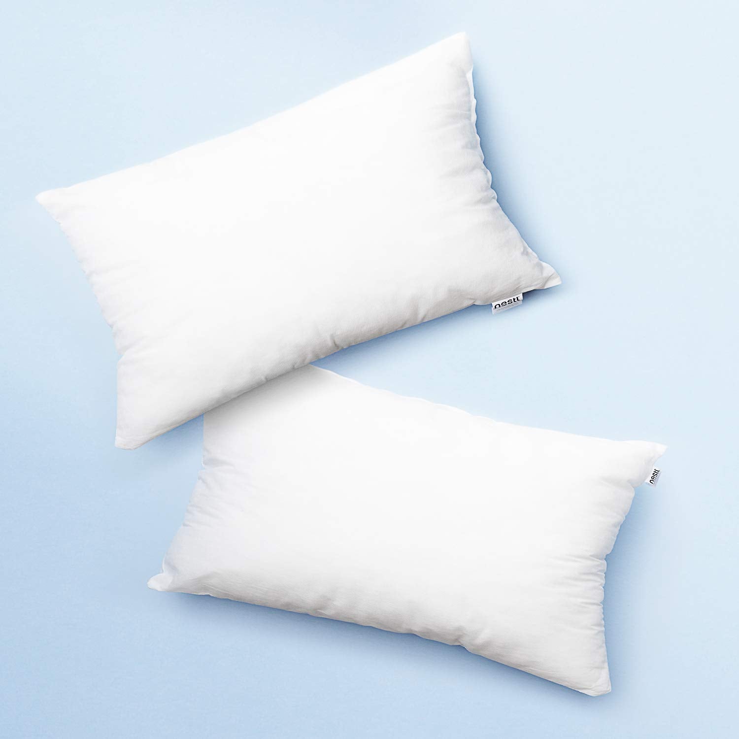 Nestl 12X18 Pillow Inserts - Throw Pillow Insert 12X18, 2 Pack Rectangle Pillows, Decorative 12X18 Pillows Throw White, 12 X 18 Pillow Insert, Lumbar Pillow Insert For Bed And Couch