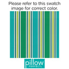 Pillow Perfect Stripe Indoor/Outdoor Accent Throw Pillow, Plush Fill, Weather, And Fade Resistant, Floor - 25' X 25', Blue/Gre