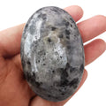 Loveliome Natural Black Labradorite Oval Polished Worry Stones, Healing Crystal Indoor Fountain Stones Massage Energy Anxiety Re