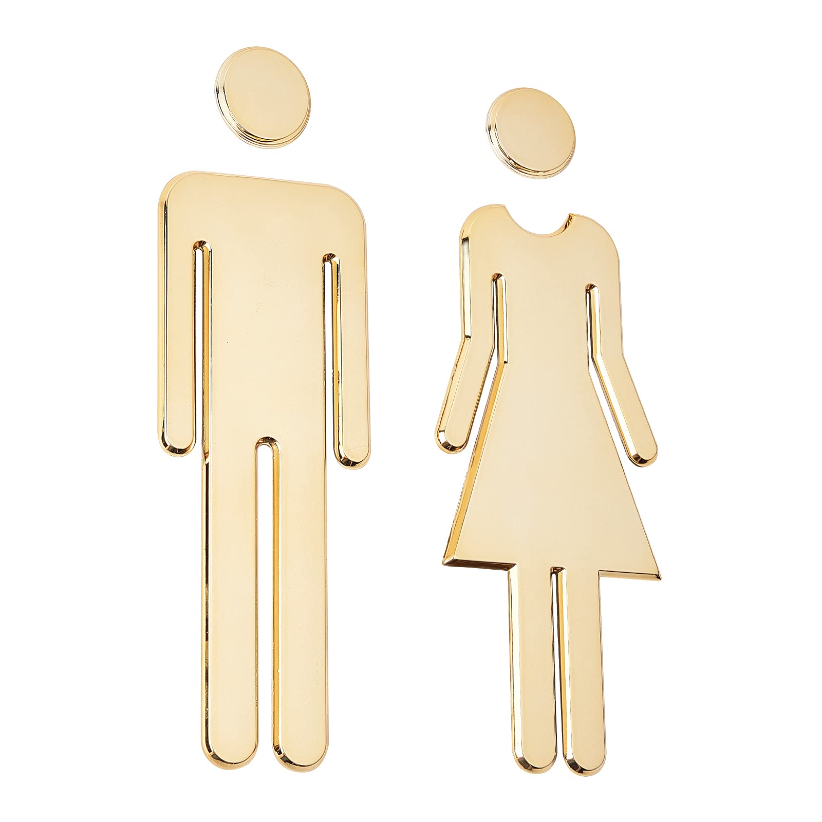 Gorgecraft Restroom Identification Signs Men Women Brushed Bathroom Sign Door Signage Decor Plastic Figure Set Self Adhesive Bac