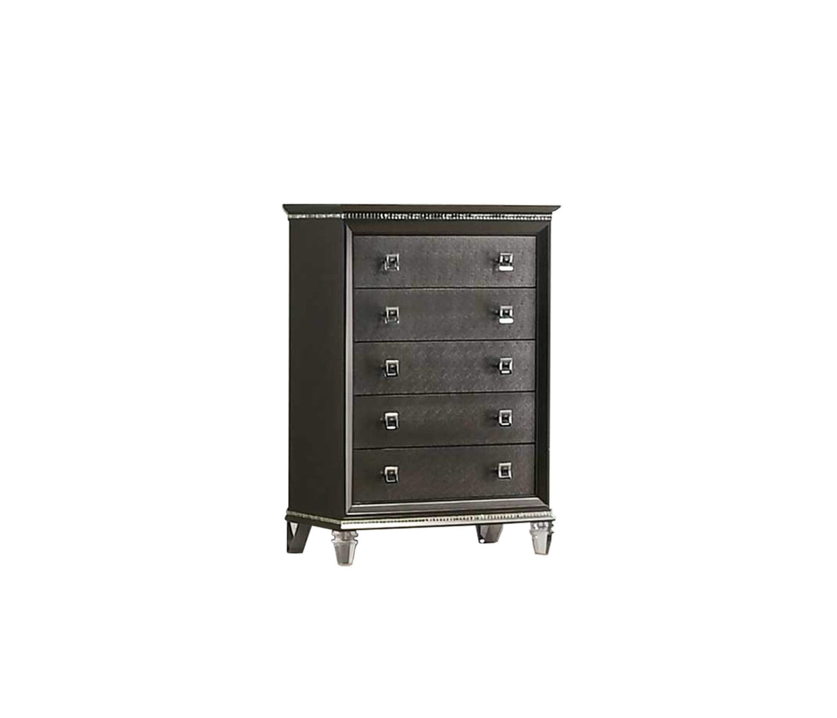 Best Quality Furniture Bellagio Chest Only Metallic Gray