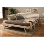 Kodiak Furniture Twin to King Size Daybed with Pop Up Trundle in Wood, in White, No Box Spring Needed, Easy Assembly