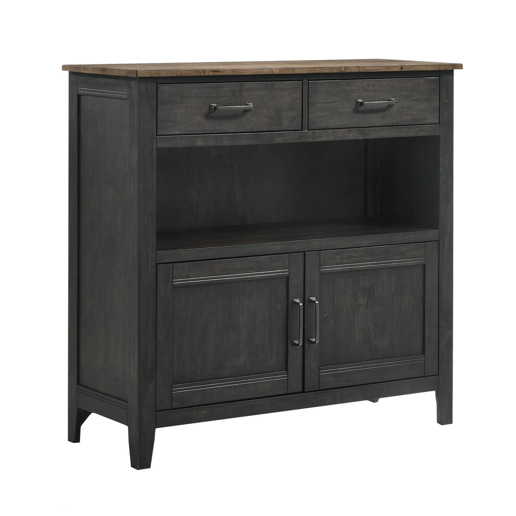 Intercon Harper 48" Wide Sideboard with 2 Shelves and 2 Drawers, Brushed Brown & Pecan Furniture