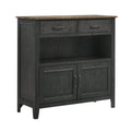 Intercon Harper 48" Wide Sideboard with 2 Shelves and 2 Drawers, Brushed Brown & Pecan Furniture