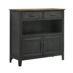 Intercon Harper 48" Wide Sideboard with 2 Shelves and 2 Drawers, Brushed Brown & Pecan Furniture