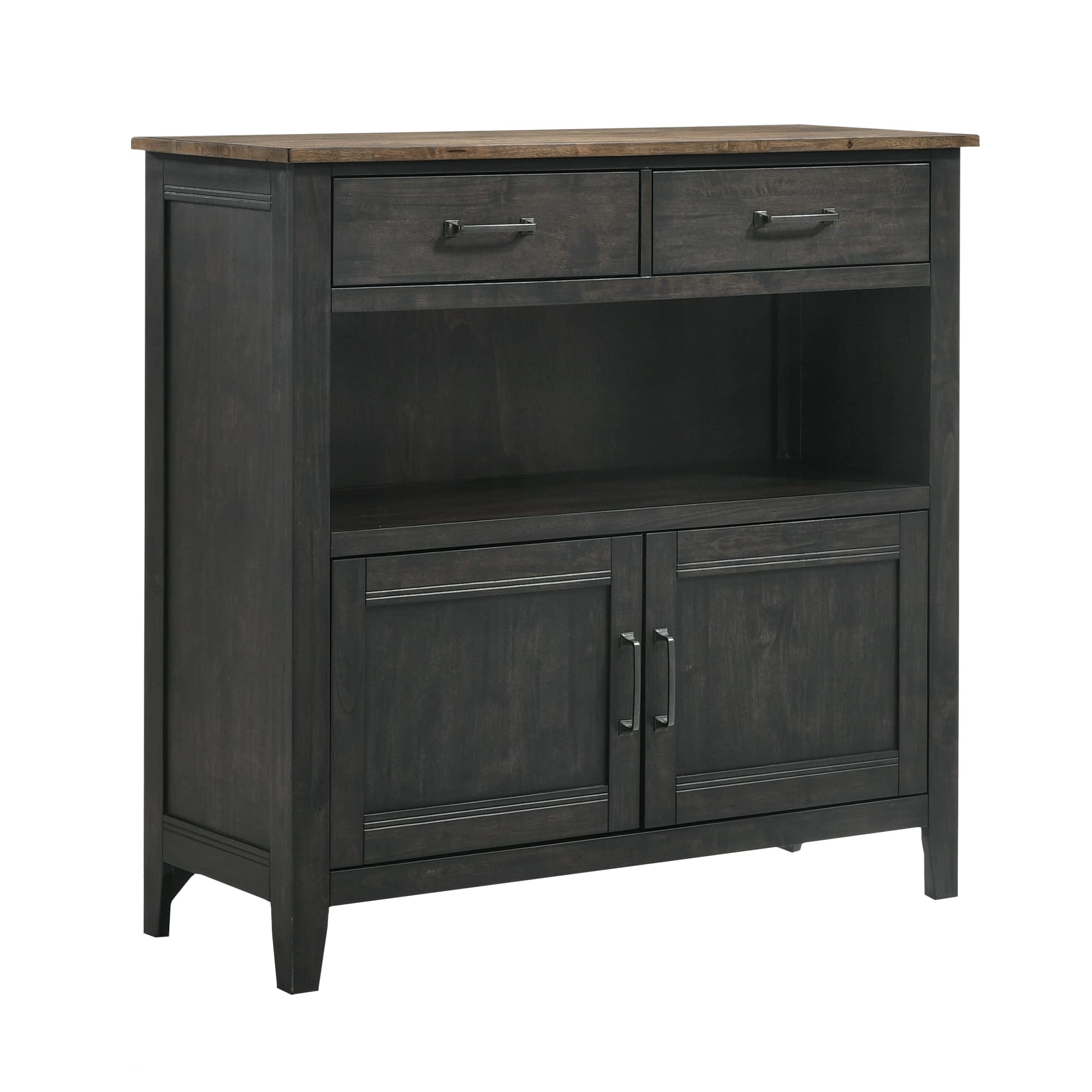 Intercon Harper 48" Wide Sideboard with 2 Shelves and 2 Drawers, Brushed Brown & Pecan Furniture