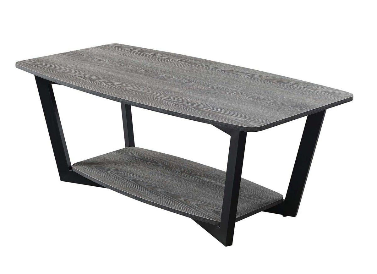 Convenience Concepts Graystone Coffee Table, Weathered Gray / Black Frame