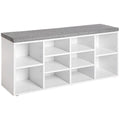 PayLessHere Shoe Bench Storage Bench 10 Compartments Shoe Organizer with 3-Tier Shoe Rack Bench Adjustable Shelves Shoe Shelf fo