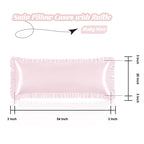 Homiest Ruffle Satin Body Pillow Cover, Silky Satin Body Pillowcase With Envelope Closure, Luxury & Ultra Soft Body Size Pillow