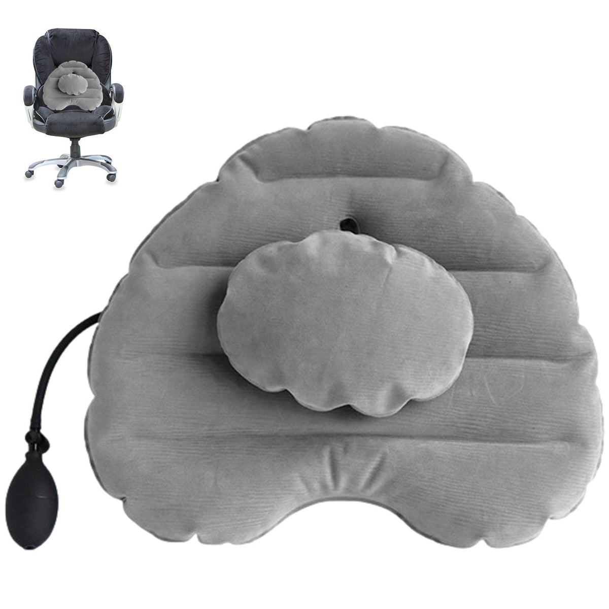 Hongjingda Inflatable Backrest Cushion, Office Chair Backrest, Portable Cushion with Pump for Office Chair, Home, Travel, Camping