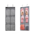 ANZORG 2 Packs Over The Door Hanging Closet Shoes Holder Organizer Shoe Storage Shoe Rack with 6 Pockets (Mesh Pockets)
