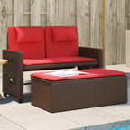 vidaXL Poly Rattan Reclining Patio Bench w/Cushions - Outdoor Convertible Loveseat/Sofa Bed, Brown, Weather-Resistant, Adjustable