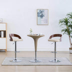 vidaXL Industrial Bar Stools in Cream Faux Leather with Dark Brown Bentwood Frame, Adjustable Height and 360-Degree Swivel Feature - Set of 2