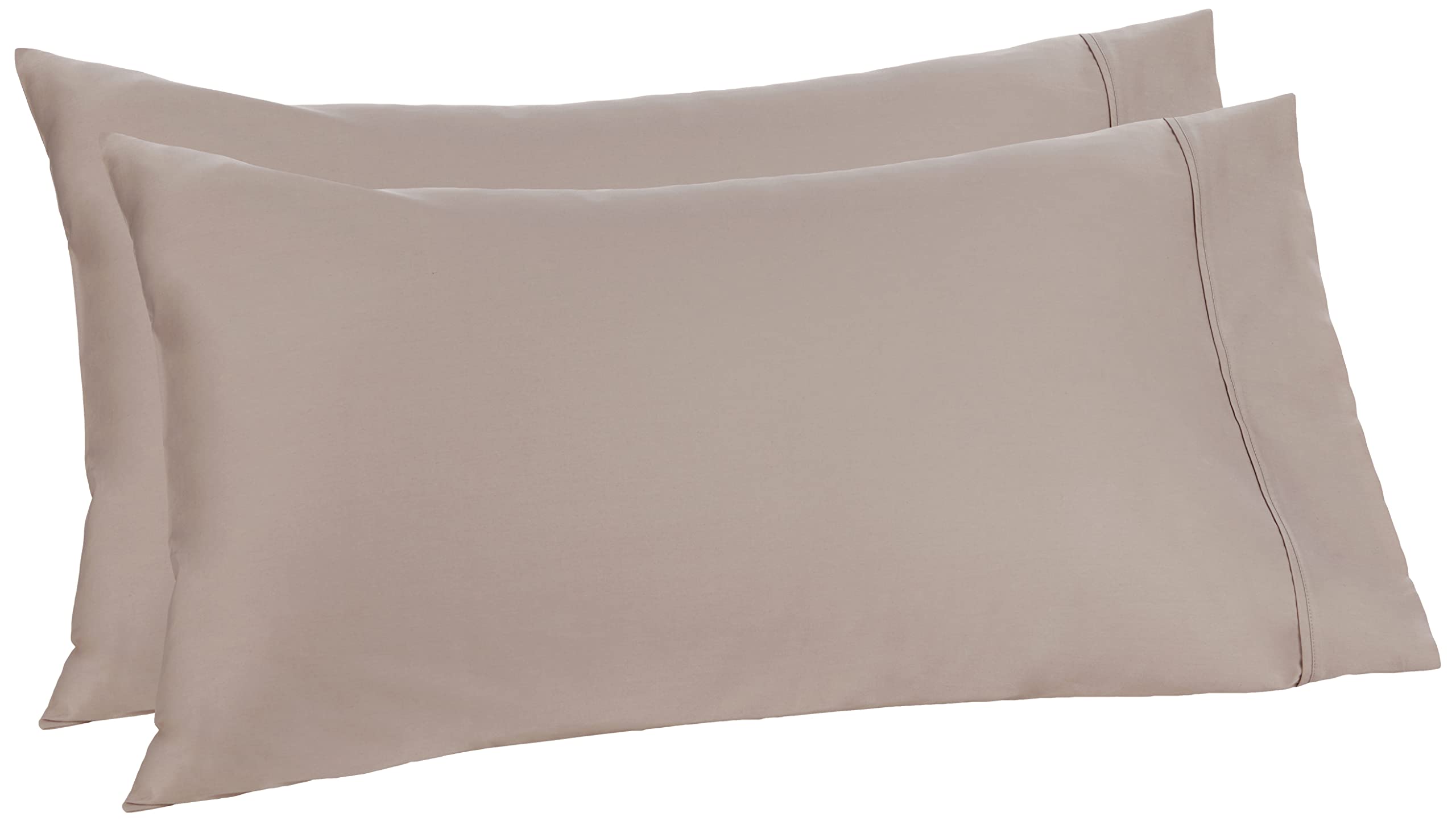 Amazon Aware 100% Organic Cotton 300 Thread Count Pillowcase Set, Taupe, Standard, 2 Pack, 32' X 20'