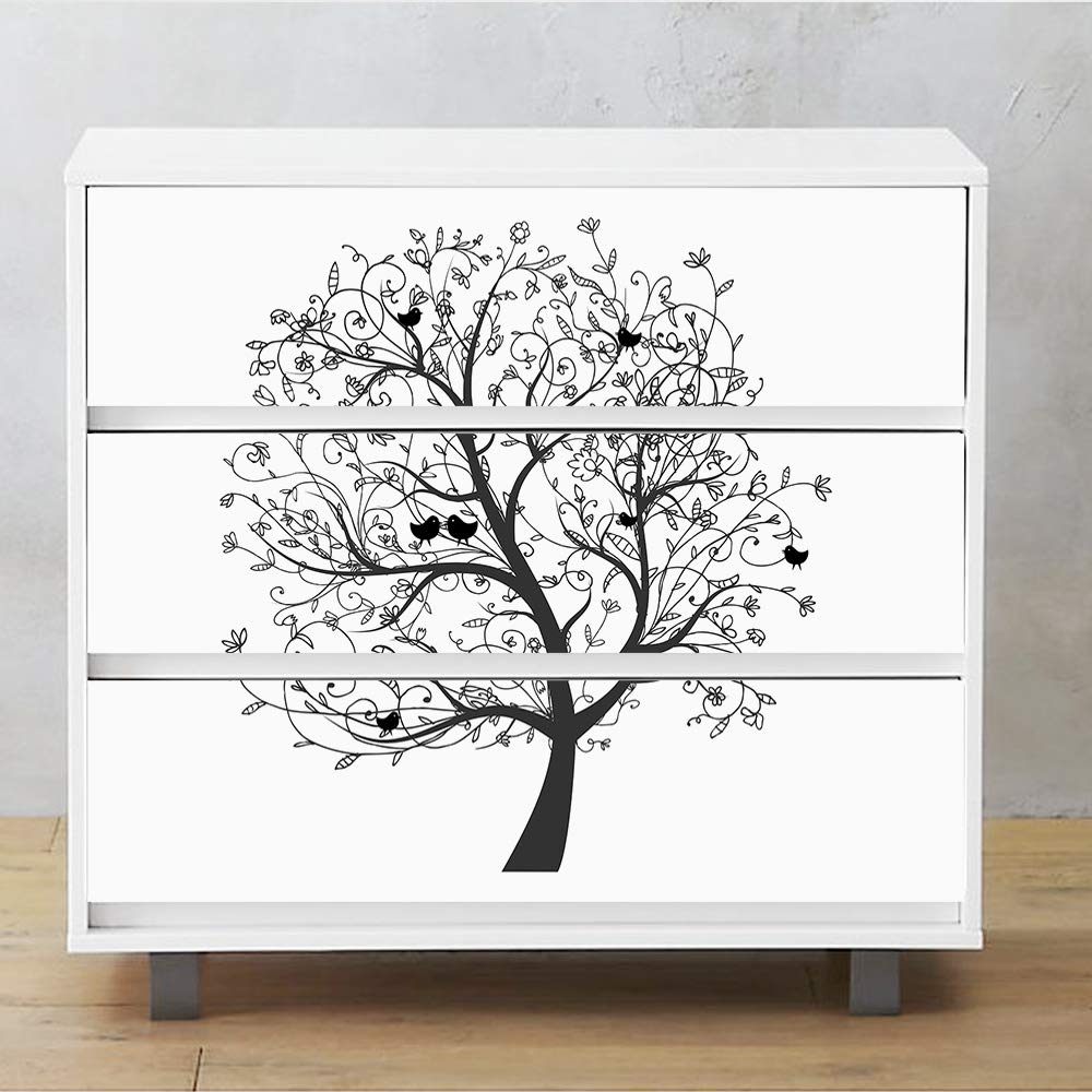 Self-Adhesive Dresser Sticker, Peel and Stick Furniture Stickers/Decals, Removable Furniture Skin (002, MALM)