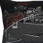 HomeRoots Grey 35' Black Memphis Nighttime Skyline Lumbar Decorative Pillow